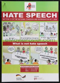 1g0336 HATE SPEECH 12x17 Kenyan special poster 2008 National Cohesion and Integration Act!