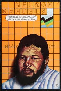 1g0351 NELSON MANDELA SYMBOL OF THE ANTI-APARTHEID STRUGGLE 19x27 Cuban special poster 1986 Blanco!