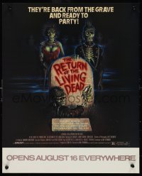 1g0360 RETURN OF THE LIVING DEAD 16x20 special poster 1985 punk rock zombies by tombstone ready to party!