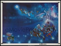 1g0372 WALT DISNEY WORLD 18x24 special poster 1980 many characters outside Cinderella Castle!