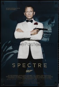 1g1423 SPECTRE int'l advance DS 1sh 2015 cool image of Daniel Craig as James Bond 007 with gun!