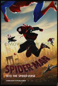 1g1425 SPIDER-MAN INTO THE SPIDER-VERSE int'l teaser DS 1sh 2018 Nicolas Cage in title role, cast!