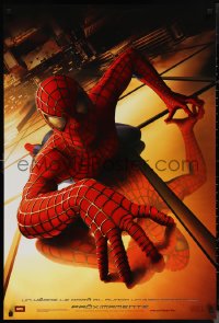 1g1424 SPIDER-MAN int'l Spanish language teaser DS 1sh 2002 Tobey Maguire climbing building!