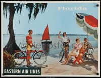 1g0436 FLORIDA 22x28 travel poster 1960s people enjoying the year 'round land of good living!
