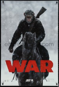 1g1484 WAR FOR THE PLANET OF THE APES teaser DS 1sh 2017 great image of Caesar on horseback!
