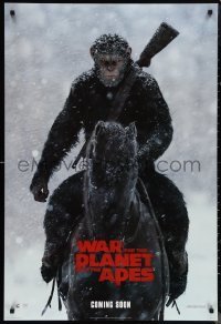 1g1485 WAR FOR THE PLANET OF THE APES int'l teaser DS 1sh 2017 Caesar and two large armies!