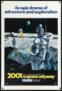 1h0889 2001: A SPACE ODYSSEY linen style B Cinerama 1sh 1968 Kubrick, McCall art of astronauts, rare!