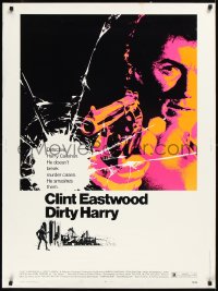 1h0530 DIRTY HARRY 30x40 1971 great c/u of Clint Eastwood pointing gun, Don Siegel crime classic!