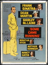 1h0883 SOME CAME RUNNING linen 30x40 1958 art of Frank Sinatra + Dean Martin, MacLaine & cast, rare!