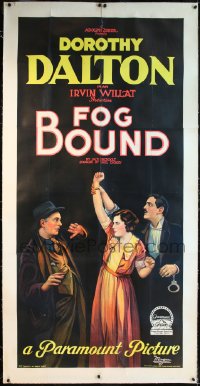 1h0069 FOG BOUND linen style B 3sh 1923 Dorothy Dalton & David Powell, silent star who died young!