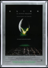 1h0904 ALIEN linen int'l Spanish language 1sh R2003 Ridley Scott classic, director's cut, very rare!
