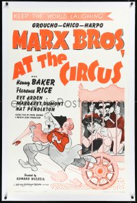 1h0914 AT THE CIRCUS linen 1sh R1962 Marx Brothers, Groucho, Chico & Harpo, Al Hirschfeld art!