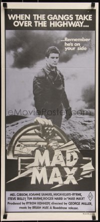 1h0351 MAD MAX Aust daybill 1979 George Miller classic, Mel Gibson, rare 1st release purple design!