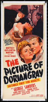 1h0832 PICTURE OF DORIAN GRAY linen Aust daybill 1945 George Sanders, Hurd Hatfield, Donna Reed