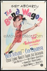 1h0919 BAND WAGON linen 1sh 1953 great image of Fred Astaire & sexy Cyd Charisse showing her legs!