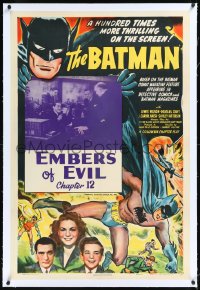 1h0922 BATMAN linen chapter 12 1sh 1943 the 1st Batman movie ever, cool full-color art, ultra rare!