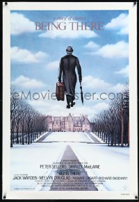 1h0927 BEING THERE linen int'l 1sh 1980 Sellers, a story of chance directed by Hal Ashby, cool art!