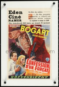 1h0852 BIG SHOT linen Belgian 1948 different c/u art of Humphrey Bogart & sexy Irene Manning, rare!