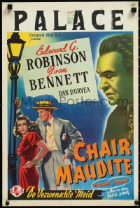 1h0624 SCARLET STREET Belgian 1947 Lang film noir, Edward G. Robinson, Bennett, different & rare!