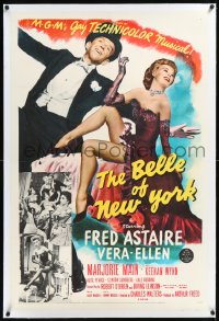 1h0928 BELLE OF NEW YORK linen 1sh 1952 great image of Fred Astaire & sexy Vera-Ellen dancing!