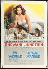 1h0934 BHOWANI JUNCTION linen 1sh 1955 sexy Eurasian beauty Ava Gardner in a flaming love story!