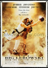 1h0937 BIG LEBOWSKI linen 1sh 1998 Coen Bros cult classic, Jeff Bridges bowling w/Julianne Moore!