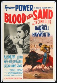 1h0948 BLOOD & SAND linen style A 1sh 1941 Ruano-Llopis art of matador + Tyrone Power & Rita Hayworth!