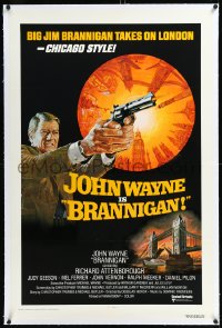 1h0964 BRANNIGAN linen int'l 1sh 1975 great Brian Bysouth art of fighting John Wayne in England!