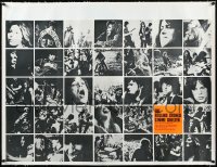 1h0839 GIMME SHELTER linen British quad 1971 Rolling Stones out of control rock & roll concert, rare!
