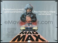 1h0611 MAD MAX British quad 1980 Tom Beauvais art of Mel Gibson with gun, George Miller classic!