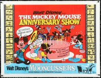 1h0844 MICKEY MOUSE ANNIVERSARY SHOW/MOONCUSSERS linen British quad 1960s Disney cartoon art, rare!