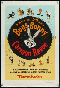 1h0970 BUGS BUNNY'S CARTOON REVUE linen 1sh 1953 he's new & different, plus Daffy & Porky, rare!