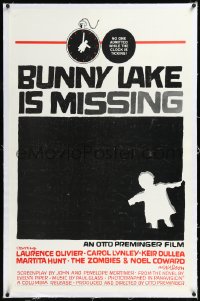 1h0972 BUNNY LAKE IS MISSING linen 1sh 1965 directed by Otto Preminger, cool Saul Bass doll art!