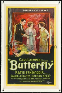 1h0974 BUTTERFLY linen 26x39 1sh 1924 Kathleen Norris, Laura La Plante, Kerry, cool art, ultra rare!