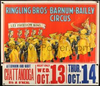 1h0569 RINGLING BROS & BARNUM & BAILEY CIRCUS 28x42 circus poster 1943 let freedom ring, rare!