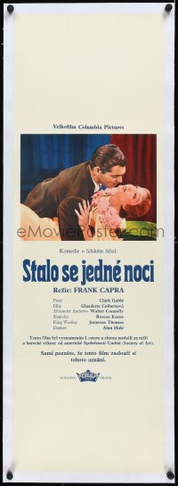 1h0815 IT HAPPENED ONE NIGHT linen Czech 12x27 1934 Clark Gable & Claudette Colbert, Capra, rare!