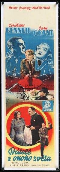 1h0821 TOPPER linen Czech 12x38 1937 Cary Grant, Constance Bennett & Roland Young, different & rare!