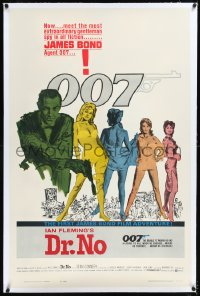 1h1038 DR. NO linen 1sh 1963 Sean Connery is the most extraordinary gentleman spy, 1st James Bond!