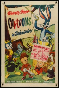 1h0262 EASTER YEGGS 1sh 1946 Warner Bros. Cartoons, Bugs Bunny, Elmer Fudd, rare snipe attached!