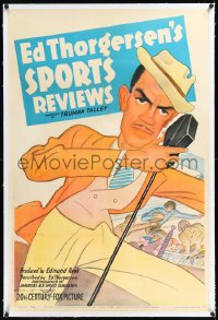 1h1045 ED THORGERSEN'S SPORTS REVIEWS linen 1sh 1939 Fox stone litho of the famous announcer, rare!