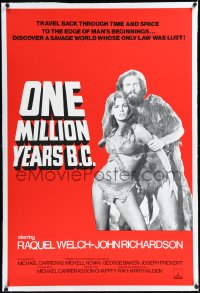 1h0768 ONE MILLION YEARS B.C. linen English 1sh R1980s sexy cave woman Raquel Welch, very rare!