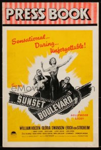 1h0229 SUNSET BOULEVARD English pressbook 1950 DeMille, Swanson, Holden, Von Stroheim, ultra rare!