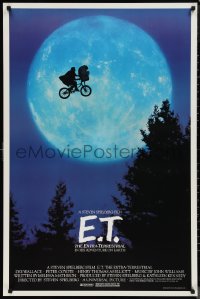 1h0538 E.T. THE EXTRA TERRESTRIAL 2nd printing 1sh 1982 Spielberg classic, iconic bike over moon!