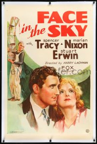 1h1060 FACE IN THE SKY linen 1sh 1933 art of Spencer Tracy, Marian Nixon & Stu Erwin, ultra rare!