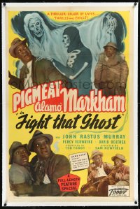1h1070 FIGHT THAT GHOST linen 1sh 1946 Pigmeat Markham, Rastus Murray, horror comedy, ultra rare!