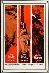 1h0266 FISTFUL OF DOLLARS style B teaser 1sh 1967 Eastwood, completely different art, ultra rare!