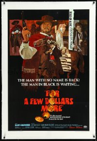 1h1078 FOR A FEW DOLLARS MORE linen 1sh 1967 the man with no name is back, Clint Eastwood, cool!