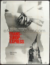 1h0131 TRANS-EUROP-EXPRESS linen French 1p 1968 Jean-Louis Trintignant, Pisier, chained naked woman!