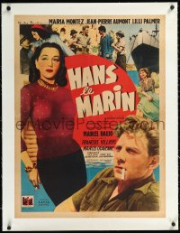 1h0781 WICKED CITY linen French 24x31 1949 Maria Montez, Jean-Pierre Aumont, rare country of origin!