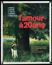 1h0783 LOVE AT TWENTY linen French 17x21 1962 Francois Truffaut, Wajda, Ophuls, Rossellini, Ishihara